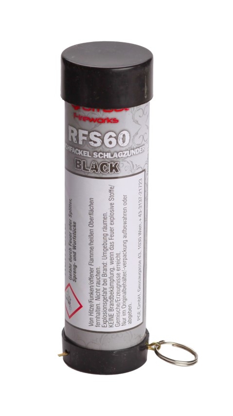 Rauchfackel mit Schlagzünder 60 Sekunden schwarz Rauchfackel mit Schlagzünder 60 Sekunden schwarz