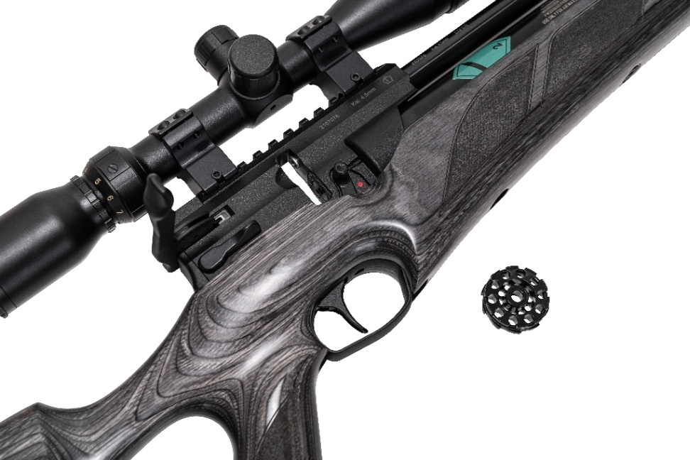 HW 110 T  Pressluftgewehr 4,5mm F mit Schichtholz-Lochschaft - Kartusche aus 2022