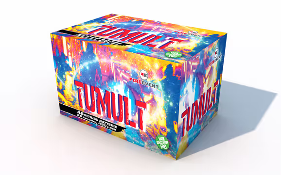 Tumult Feuerwerksbatterie Firesight, bunte Verpackung mit Feuerwerk-Effekten