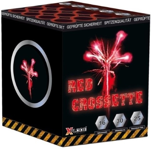 Red Crossette 16 Schuss Feuerwerks - Batterie