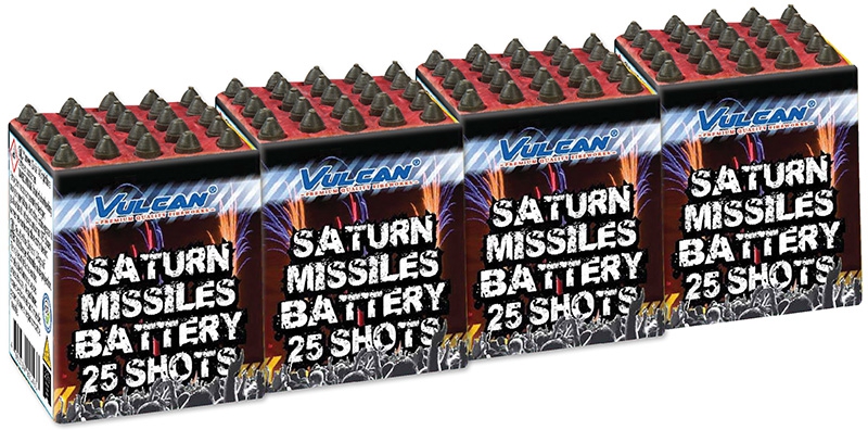 Saturn Missile - 4 x 25 Schuss Pfeifbatterie