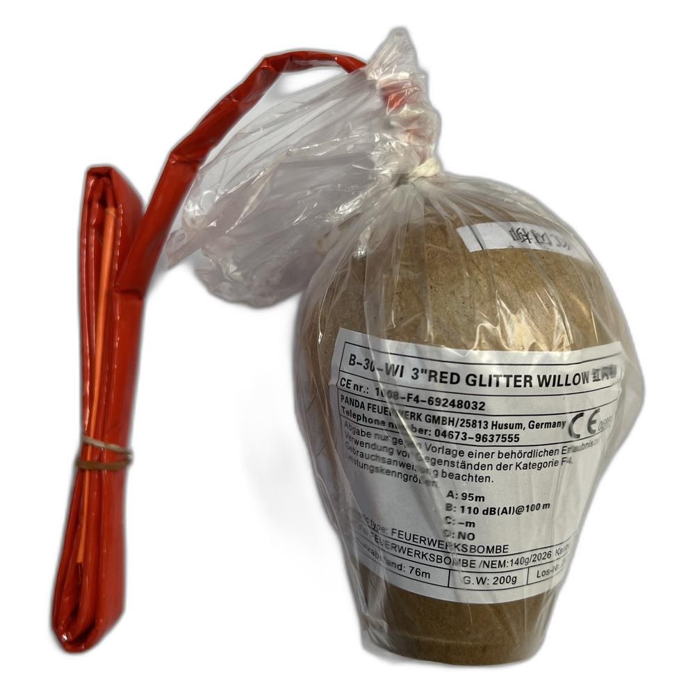 75mm Kugelbombe F4 - Red Glitter Willow