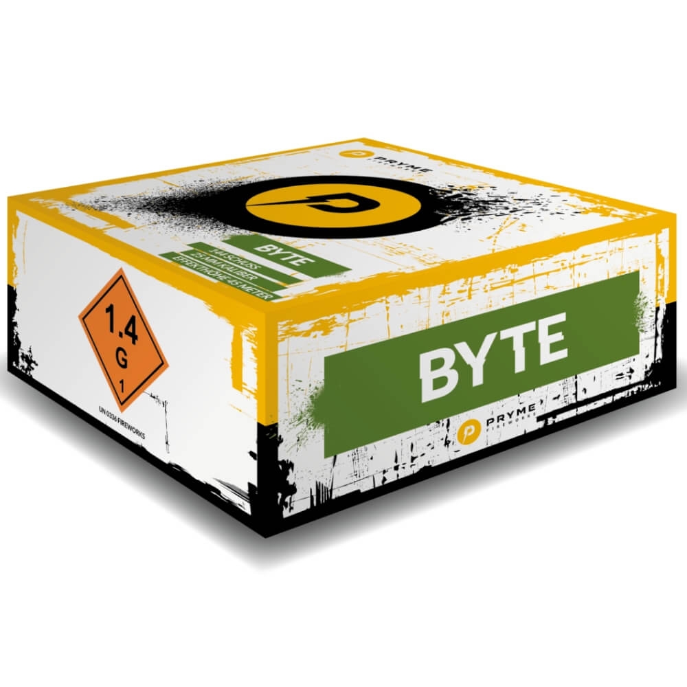 Pryme Fireworks Byte Feuerwerksbatterie mit grünem Streifen