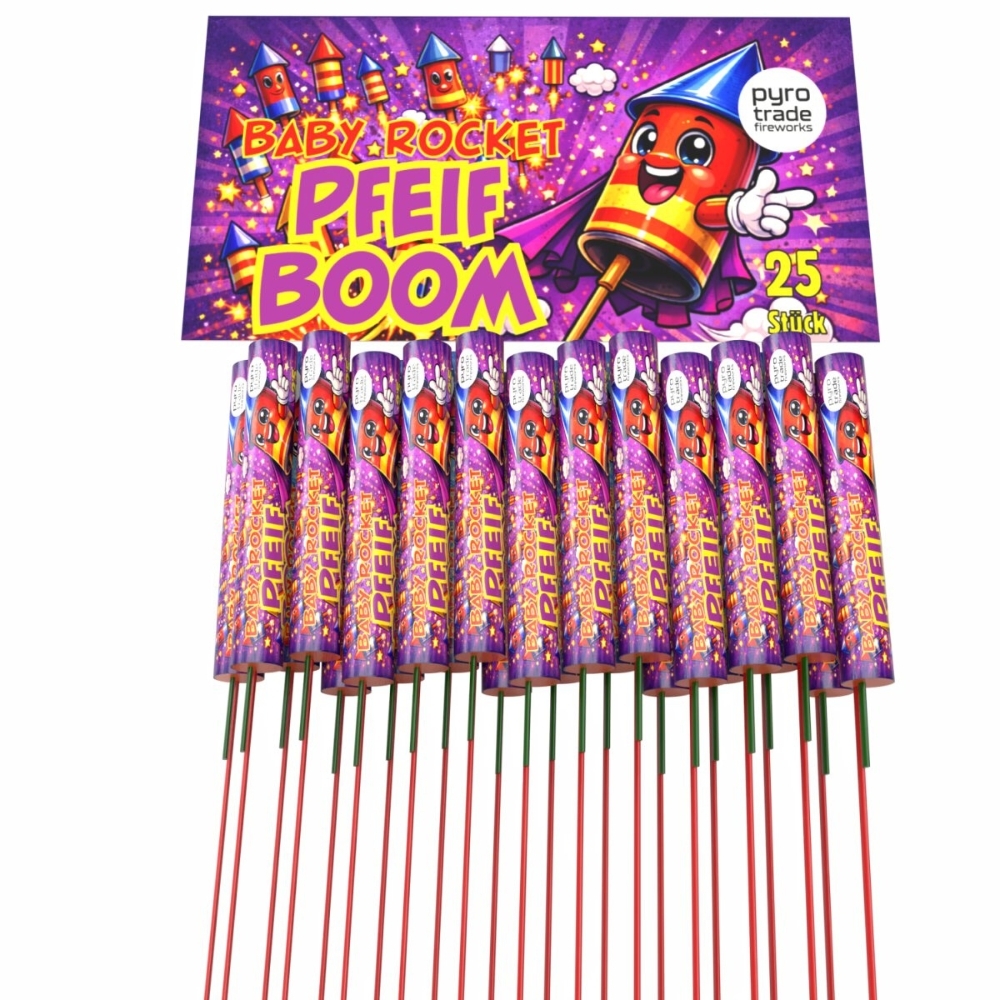 Baby Rockets Schweif-Pfeif-Boom - 25er Beutel