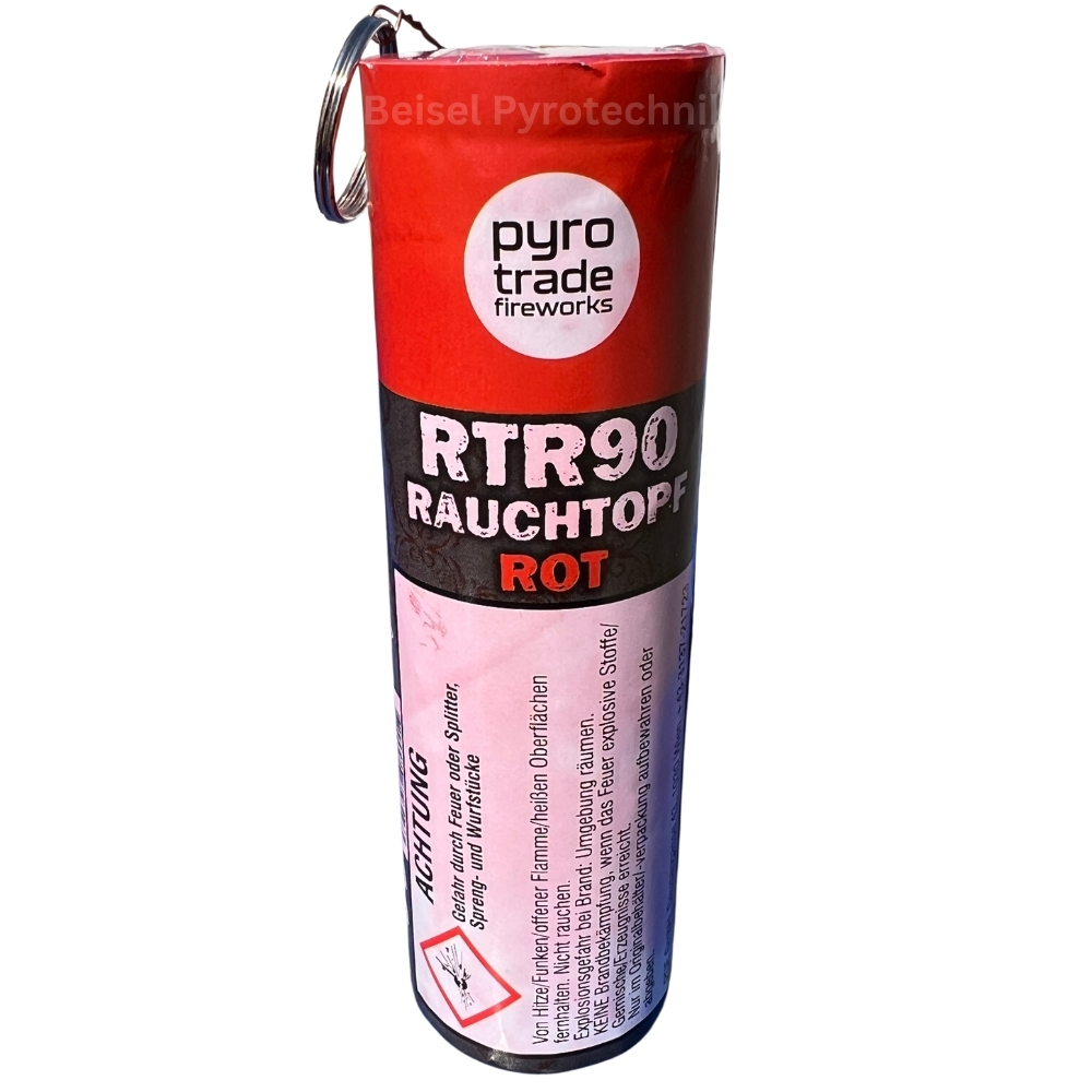 Rauchtopf mit Reißzünder 90 Sekunden rot