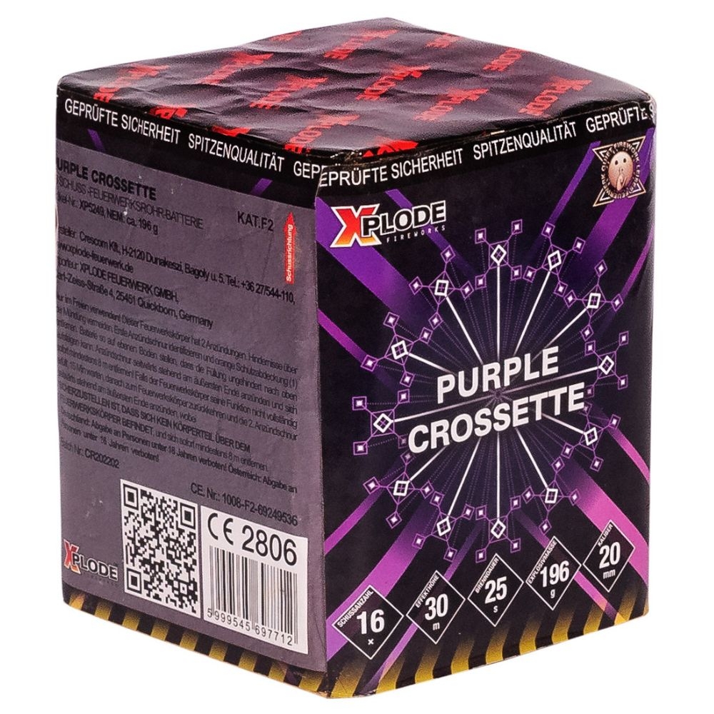 Purple Crossette 16 Schuss Feuerwerks - Batterie