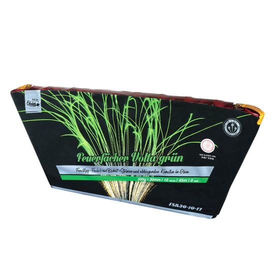 Feuerfächer Volta grün- 10 Schuss Single-Row-Batterie Feuerfächer Volta grün- 10 Schuss Single-Row-Batterie