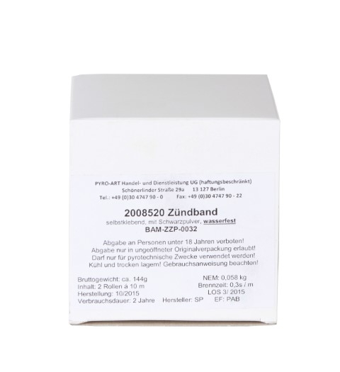 Zündband  / Matchtape 2 x 10 m Rolle WASSERFEST