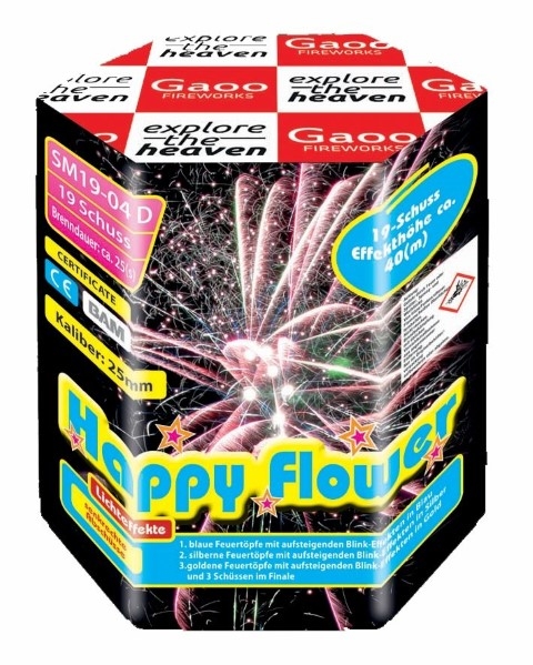 Happy Flower 19 Schuss Feuerwerk Batterie