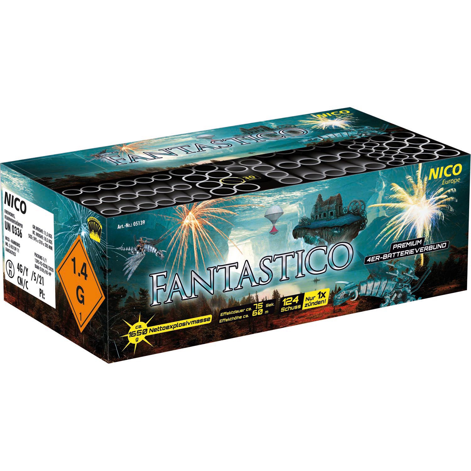 Fantastico Verbundfeuerwerk 124 Schuss