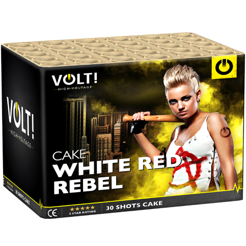 White Red Rebel - 30 Schuss Feuerwerksbatterie