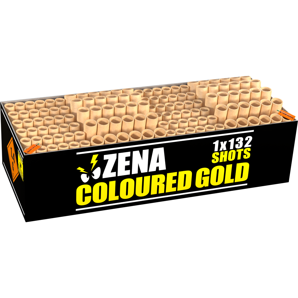 ZENA Coloured Gold - 132 Schuss ZENA Verbundfeuerwerk