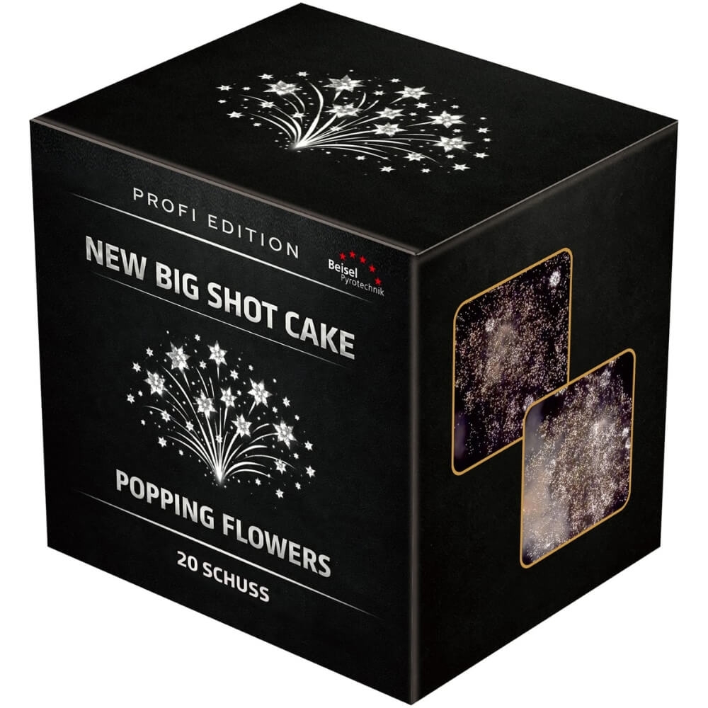 NEW BIG SHOT CAKE POPPING FLOWERS - 20 Schuss Feuerwerksbatterie