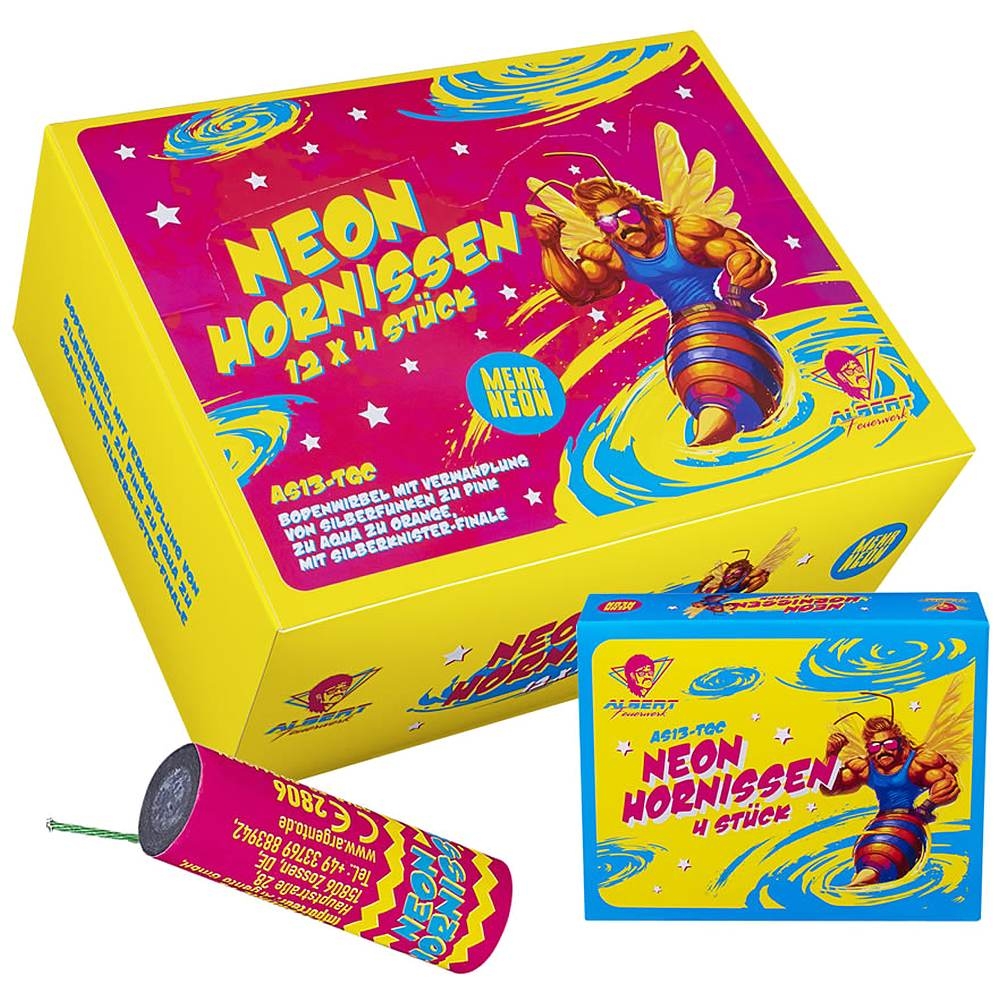 Neon Hornissen - 4er Pack Bodenwirbel