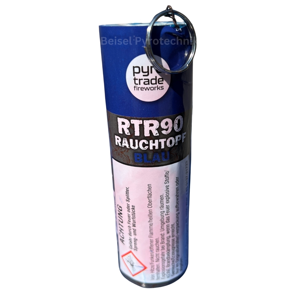 Rauchtopf mit Reißzünder 90 Sekunden blau