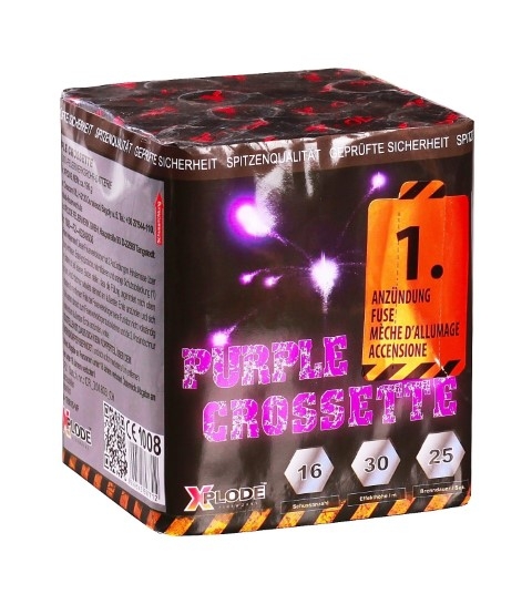 Purple Crossette 16 Schuss Feuerwerks - Batterie