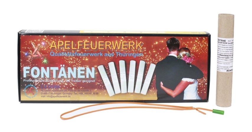Verwandlungsfontäne Brokat/Titansilber 30s/4m 6er Pack