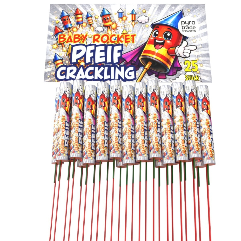 Baby Rockets Schweif-Pfeif-Crackling - 25er Beutel
