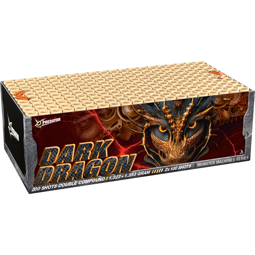 Dark Dragon- Doppel-Verbundfeuerwerk mit 200 Schuss