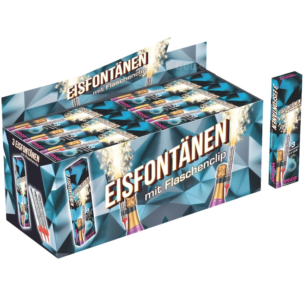 Eisfontänen / Eissterne mit Flaschenclip - 3er Beutel