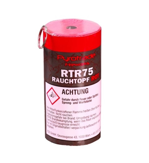 Pyrotrade RTR75 Rauchtopf Rot, schwarze Dose mit rotem Deckel