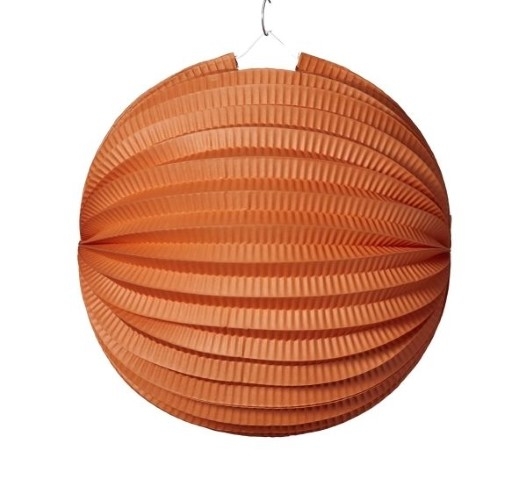 Lampion f. 3,5 Std. Kerze ca. 24 cm - orange   (Verpackunginfo=20 Stück)
