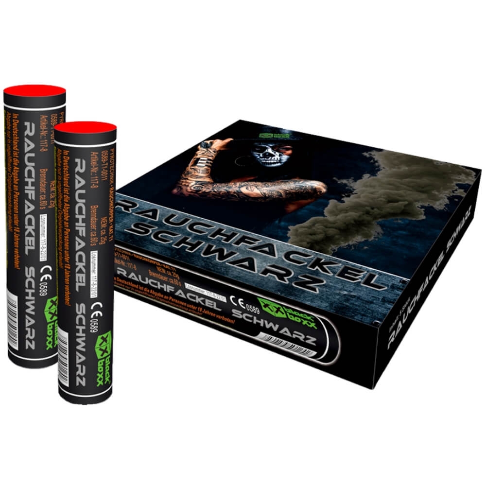 Rauchfackel schwarz 60 Sek. T1, 5er Pack