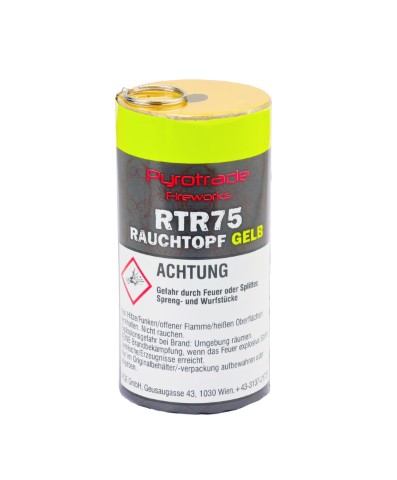 Rauchtopf mit Reißzünder 75 Sekunden gelb Rauchtopf mit Reißzünder 75 Sekunden gelb