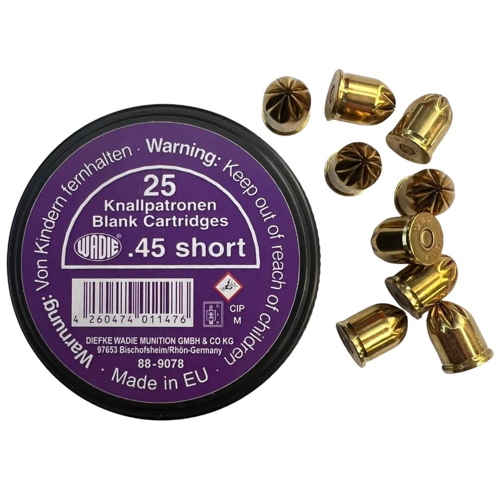 Platzpatronen Kaliber .45 NC Wadie 25er