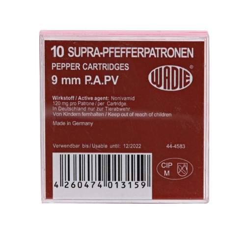 Pfefferpatronen SUPRA  9 P. A. Pistole Wadie 10er