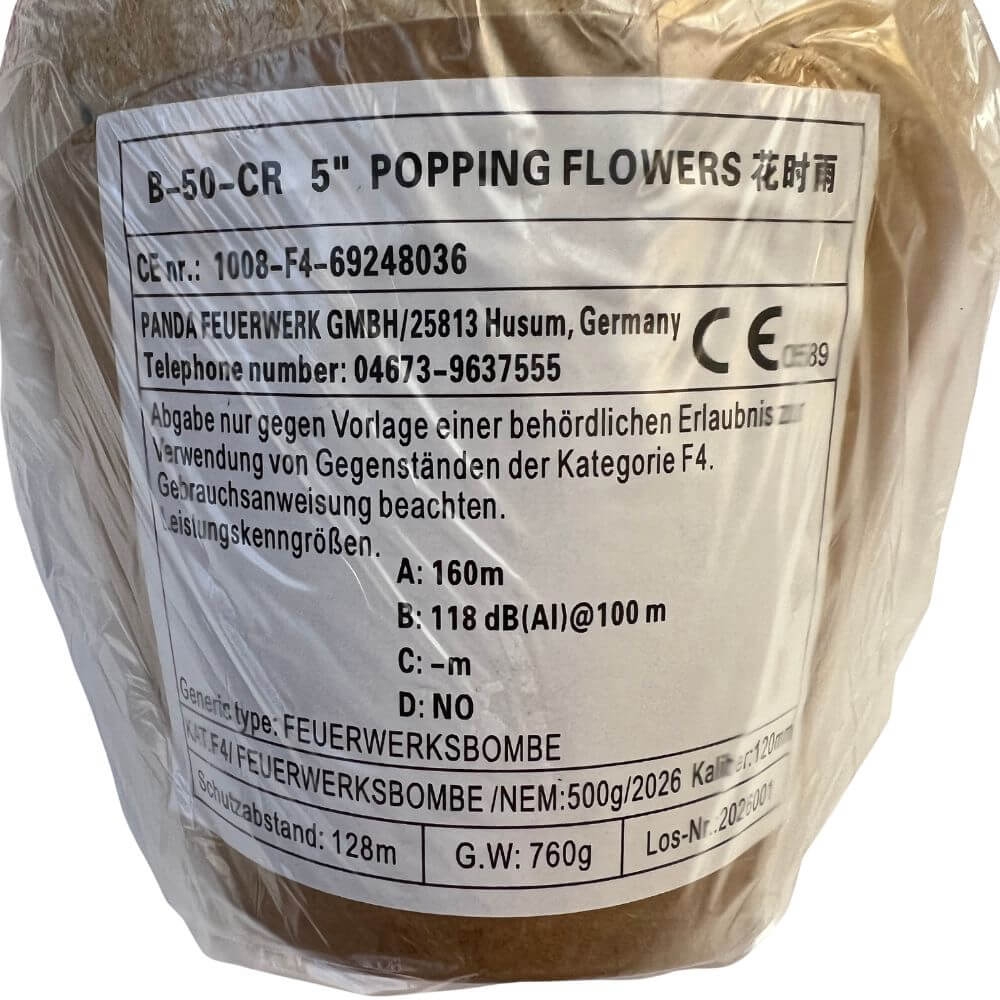 125mm Kugelbombe F4 - Popping Flowers