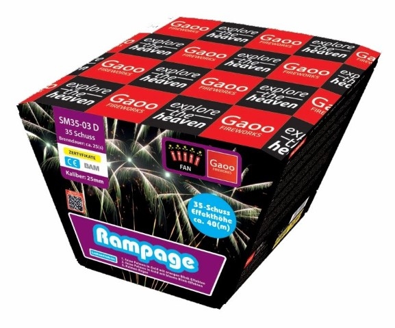 Rampage - 35 Schuss Feuerwerk Fächerbatterie
