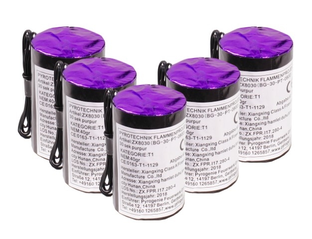 Bengaltopf purpur 30 sec - 5er Pack Bengaltopf purpur 30 sec - 5er Pack