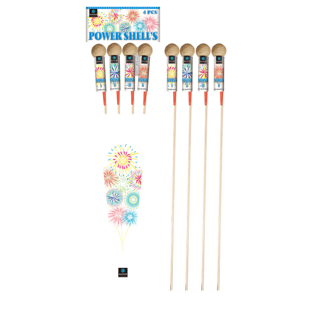 Power Shell's - 4er Kugelraketensortiment Power Shell's - 4er Kugelraketensortiment