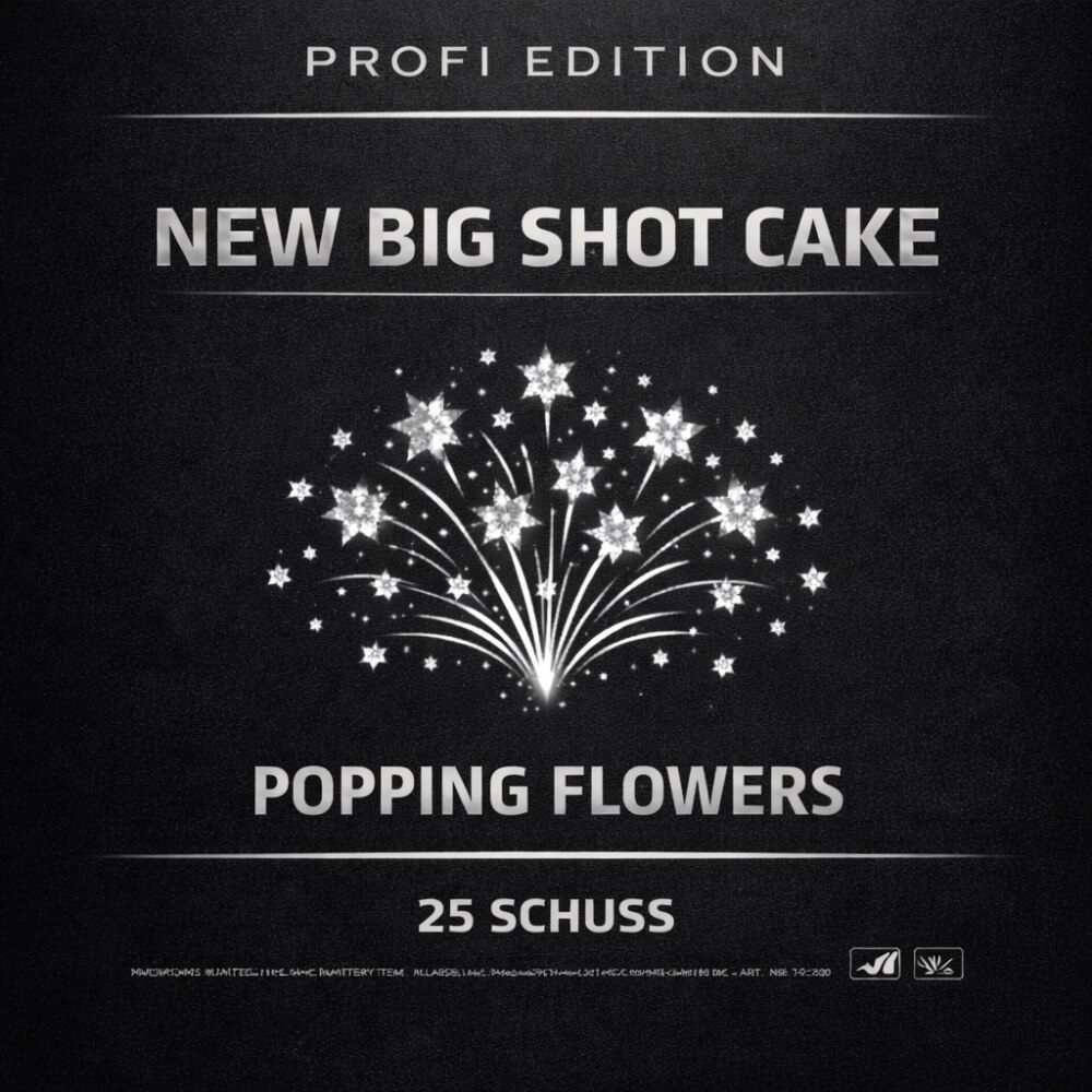 NEW BIG SHOT CAKE POPPING FLOWERS - 20 Schuss Feuerwerksbatterie
