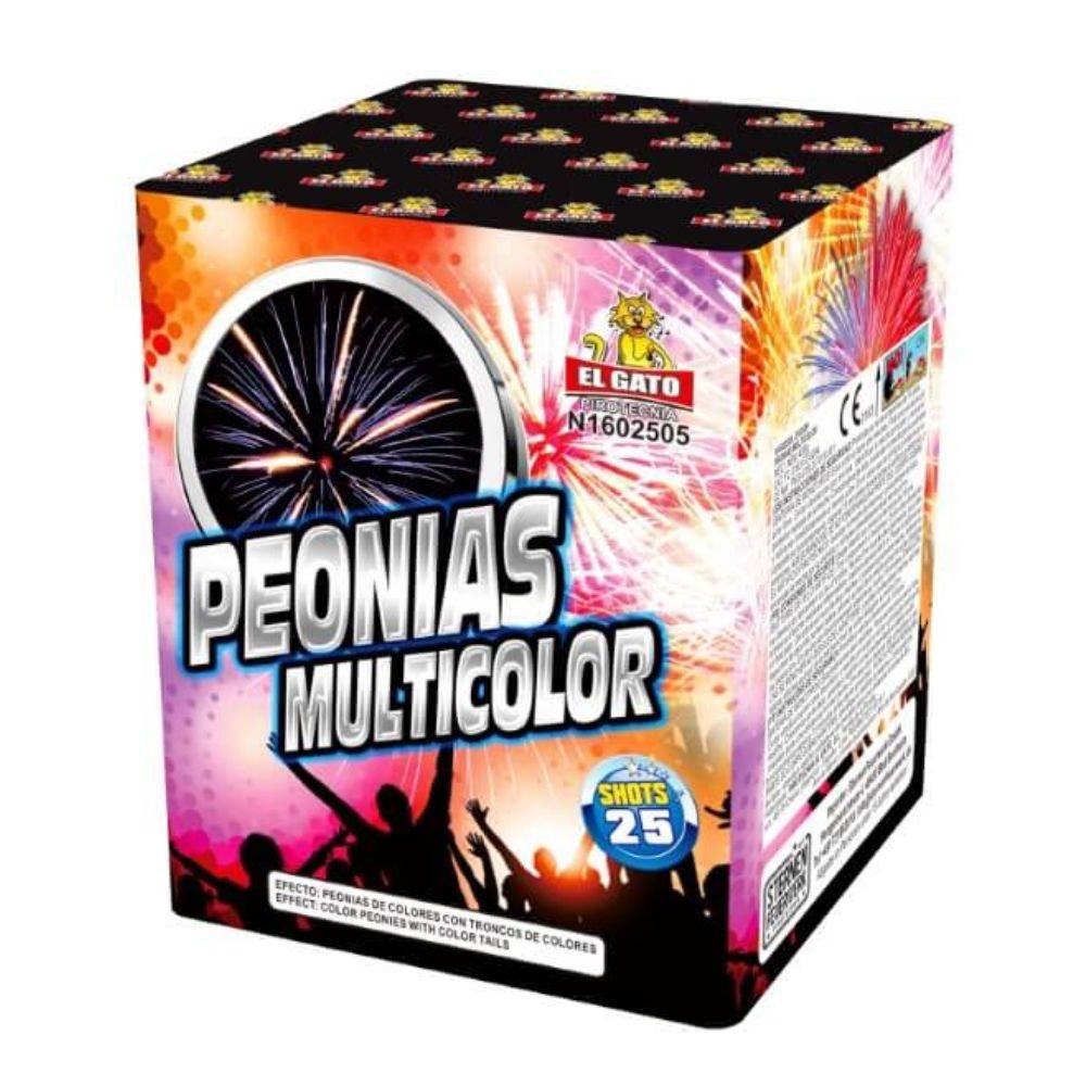 Peonias Multi Color 30sec -  25 Schuss Batterie