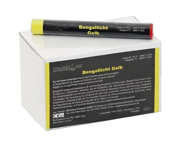 Bengallichter / Figurenlichter für Lichterbilder 25er Pack gelb
